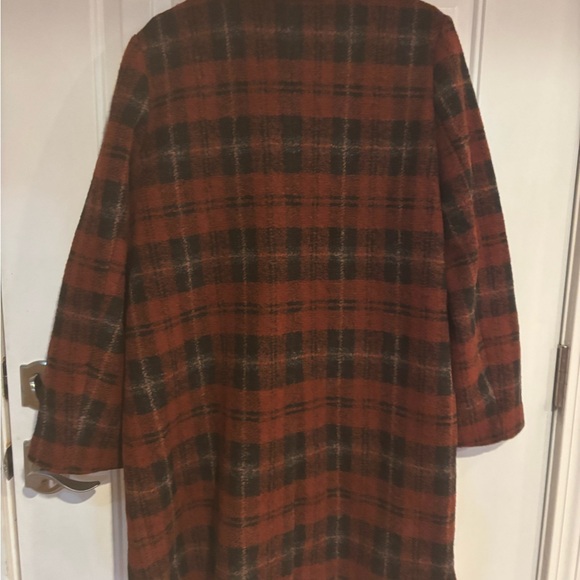 Fat Face Red and Black Checkered Pea Coat Size 12 NWT - Picture 8 of 8